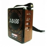 Φορητό Επαναφορτιζόμενο Mp3 Player/Radio με Ηχείο - WAXIBA XB-16U, σε καφέ χρώμα