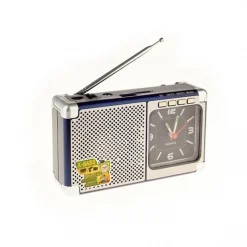 Φορητό Ραδιόφωνο με θύρα USB και υποδοχή κάρτας SD/TF, με αναλογικό ρολόι, Meier M-202U, σε μπλε χρώμα