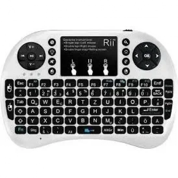 Riitek Αυθεντικό Ασύρματο Πληκτρολόγιο Original Rii i8+ Mini Bluetooth Keyboard with Touchpad RT-MWK08P λευκό