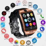Q18 Smart Watch - Ρολόι κινητό τηλέφωνο με κάρτα SIM, σε χρυσό χρώμα