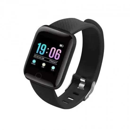 Fitness Smartwatch Activity Tracker 116 Plus, Σε Μαύρο Χρώμα