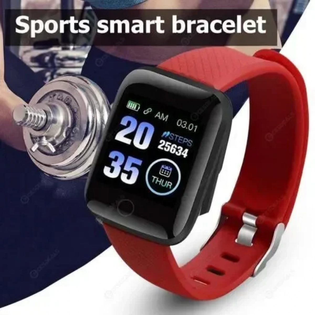 Fitness Smartwatch Activity Tracker 116 Plus, σε κόκκινο χρώμα