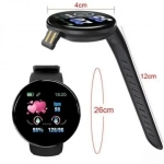 Smartwatch και Activity tracker με Heart Rate Blood Pressure D18, σε μαύρο χρώμα