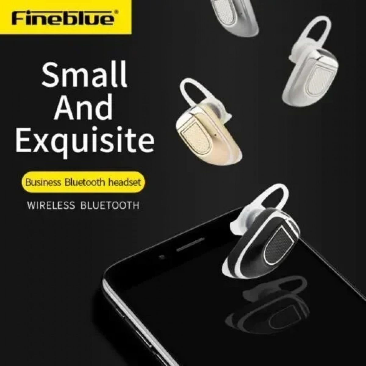 FINEBLUE FX-6 Ασύρματο Bluetooth Ακουστικό, σε χρυσό χρώμα