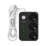 Πολύπριζο με 3 Πρίζες και 6 θύρες φόρτισης USB 3.4A Ldnio SC3631