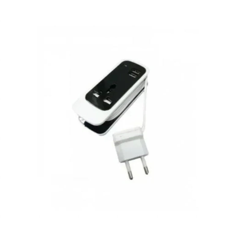 Φορτιστής 3-in-1 Dual USB Universal Socket για Smartphones/Tablets/Laptops, σε μαύρο χρώμα
