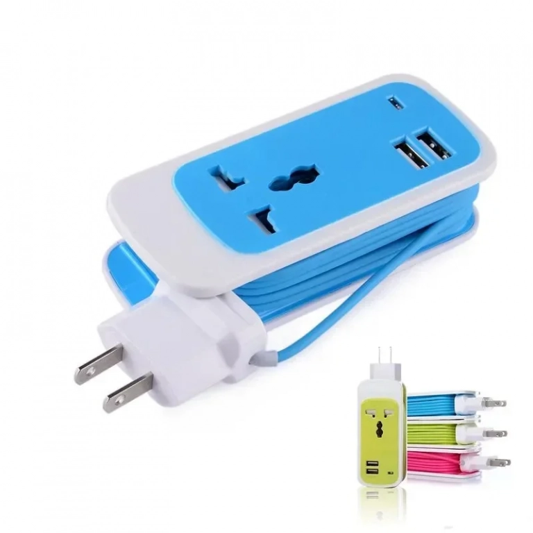 Φορτιστής 3-in-1 Dual USB Universal Socket για Smartphones/Tablets/Laptops EXBO-S15, σε μπλε χρώμα