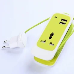 Φορτιστής 3-in-1 Dual USB Universal Socket για Smartphones/Tablets/Laptops, σε πράσινο χρώμα