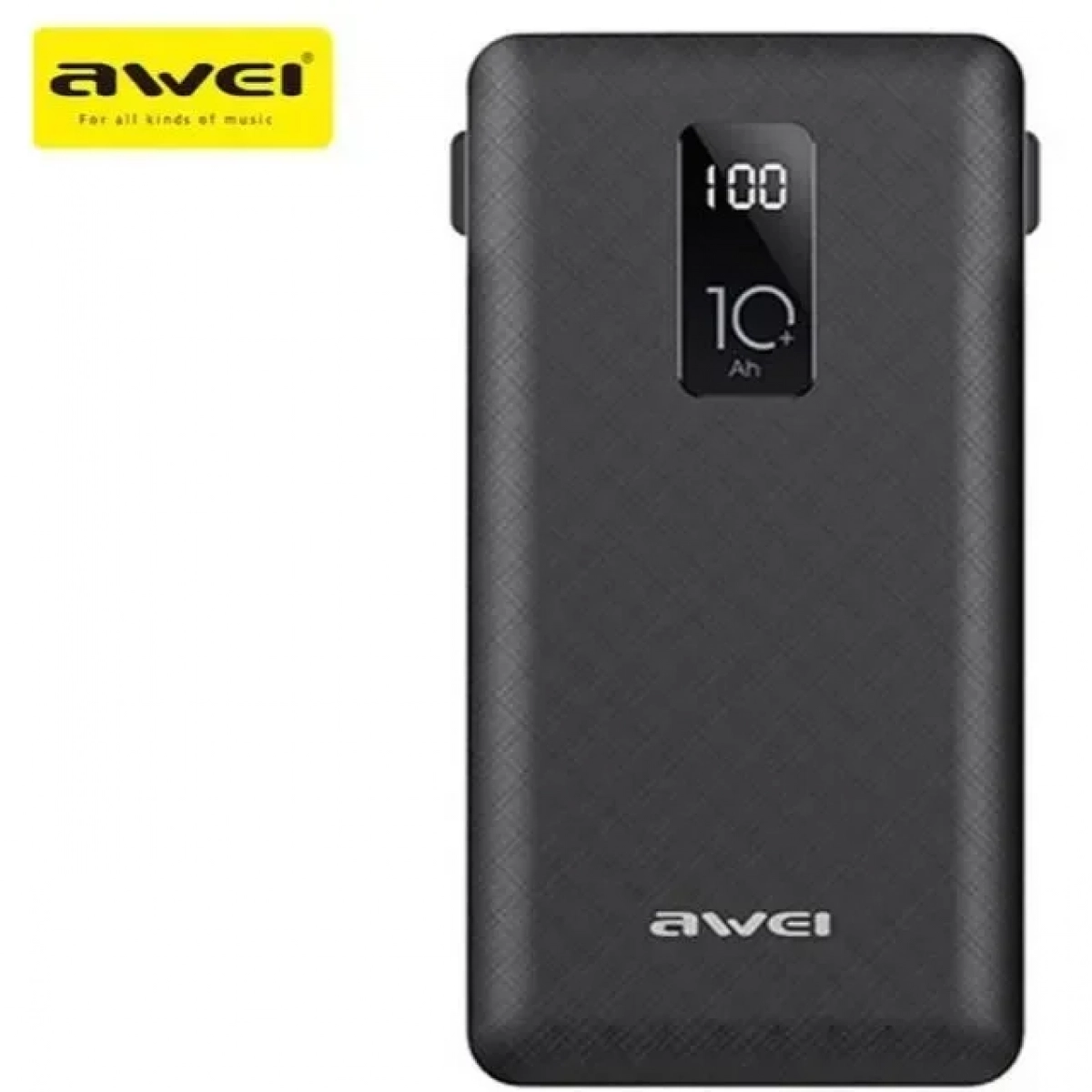 Awei P8K Adaptive Charge Power Bank 10000 mAh, σε μαύρο χρώμα