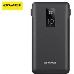 Awei P8K Adaptive Charge Power Bank 10000 mAh, σε μαύρο χρώμα