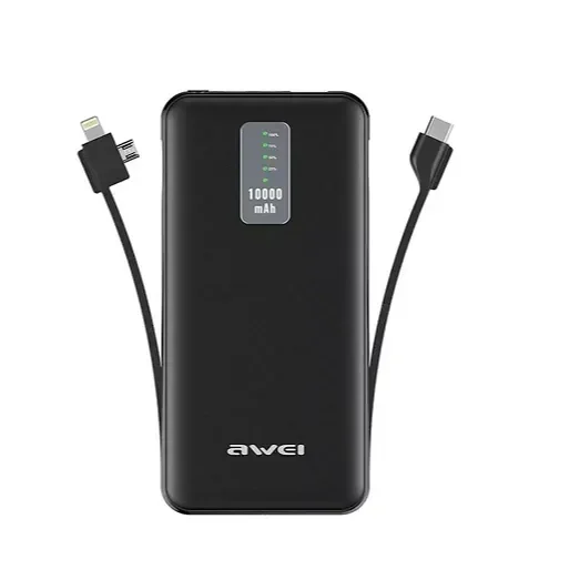 Power Bank 3 Σε 1 10000Mah Awei P11K, Σε Μαύρο Χρώμα