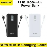 Power Bank 3 σε 1 10000mAh AWEI P11K, σε μαύρο χρώμα
