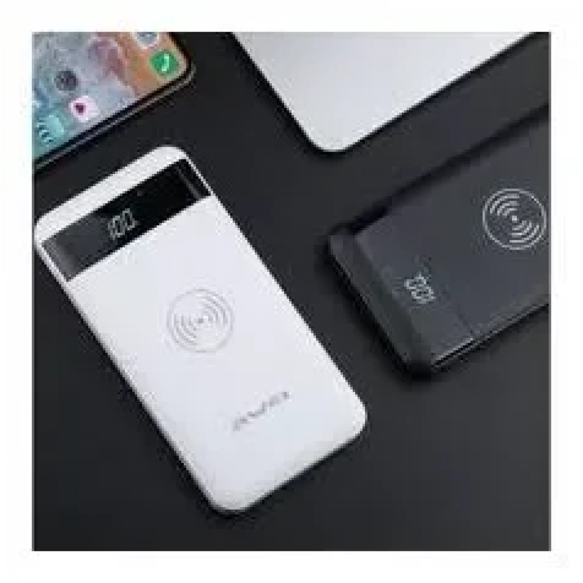 Φορητός Φορτιστής Ασύρματης Φόρτισης - Power Bank Awei P55K 10000 mAh, σε λευκό χρώμα