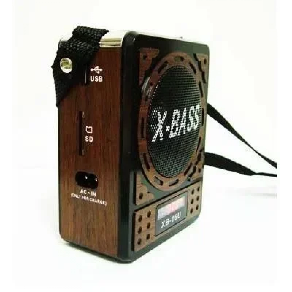 Φορητό Επαναφορτιζόμενο Mp3 Player/Radio με Ηχείο - WAXIBA XB-16U, σε καφέ χρώμα