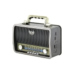Ρετρό Ασύρματο Ηχείο bluetooth Kemai MD-1908BT, σε ασημί χρώμα