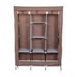 ριπλή Υφασμάτινη Ντουλάπα Με 8 Ράφια 130x45x175cm OEM, σε καφέ χρώμα