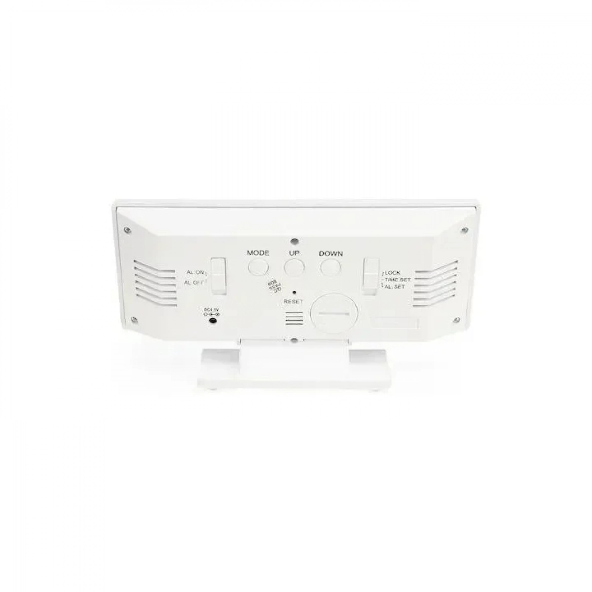 Επιτραπέζιο ρολόι καθρέπτης LED DS-3618L, σε λευκό χρώμα με λευκά γράμματα - Image 2