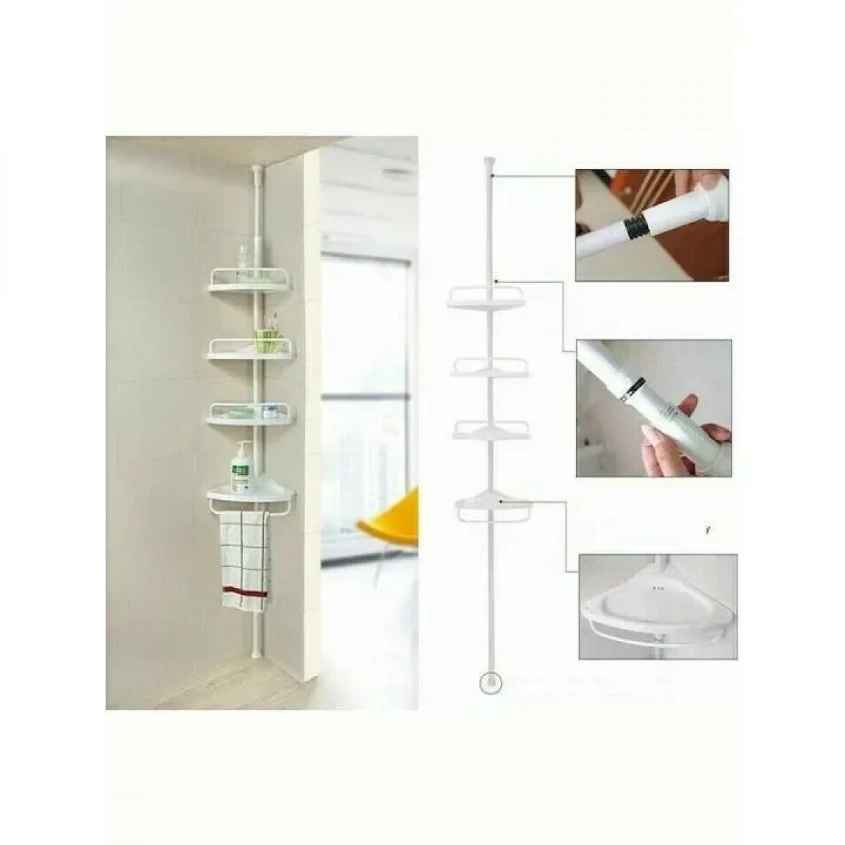 Ραφιέρα Μπάνιου Γωνιακή Με 4 Ράφια Home Reside SQ-1908