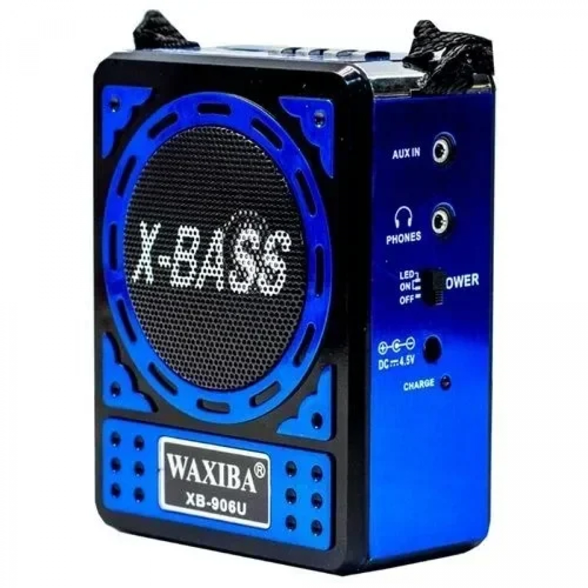 Φορητό Επαναφορτιζόμενο Mp3 Player/Radio με Ηχείο - WAXIBA XB-16U, σε μπλε χρώμα