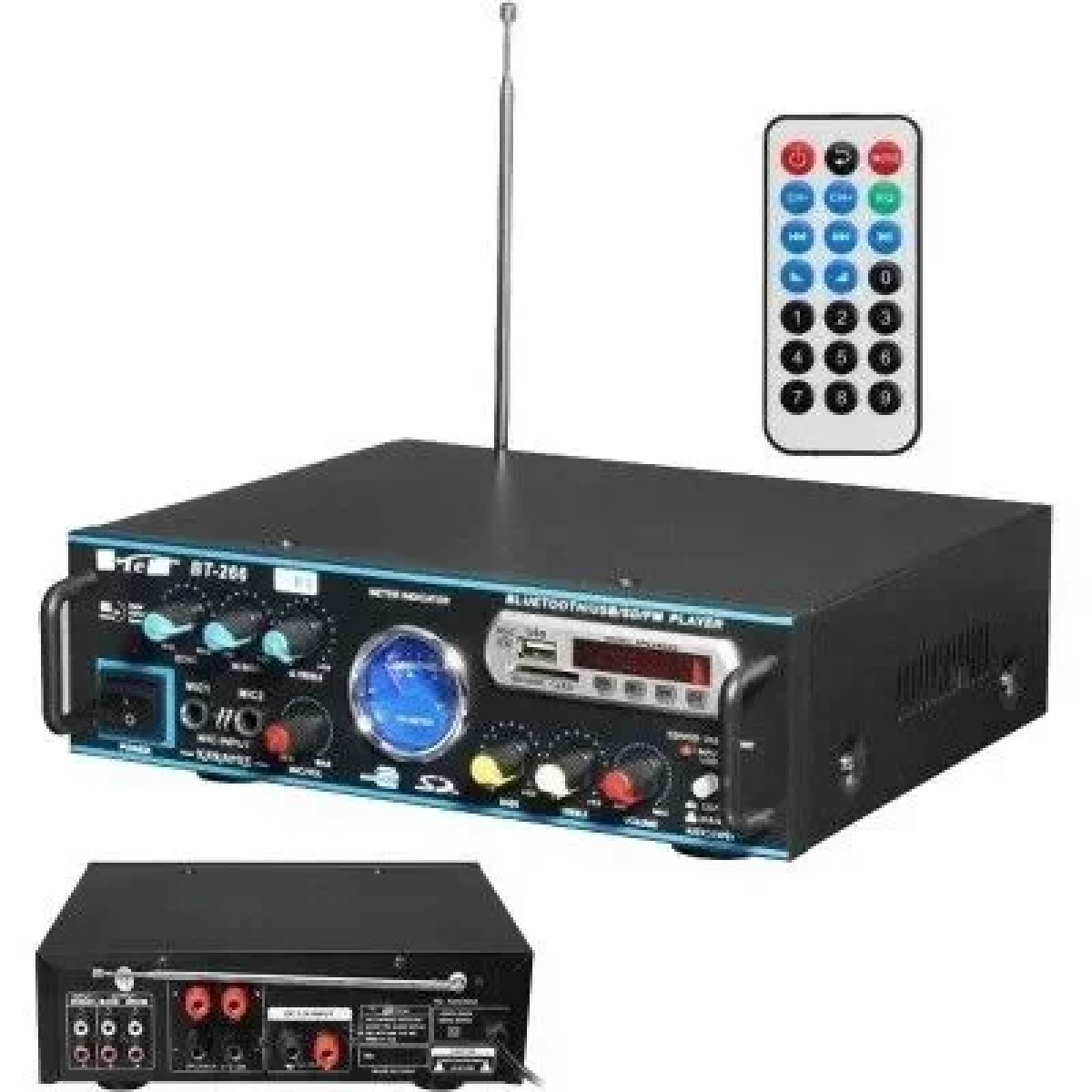 Ψηφιακό Ηχοσύστημα Καραόκε 12V-220V MP3 Player με σύνδεση Bluetooth και USB με τηλεχειριστήριο, BT-339A - Aria Trade