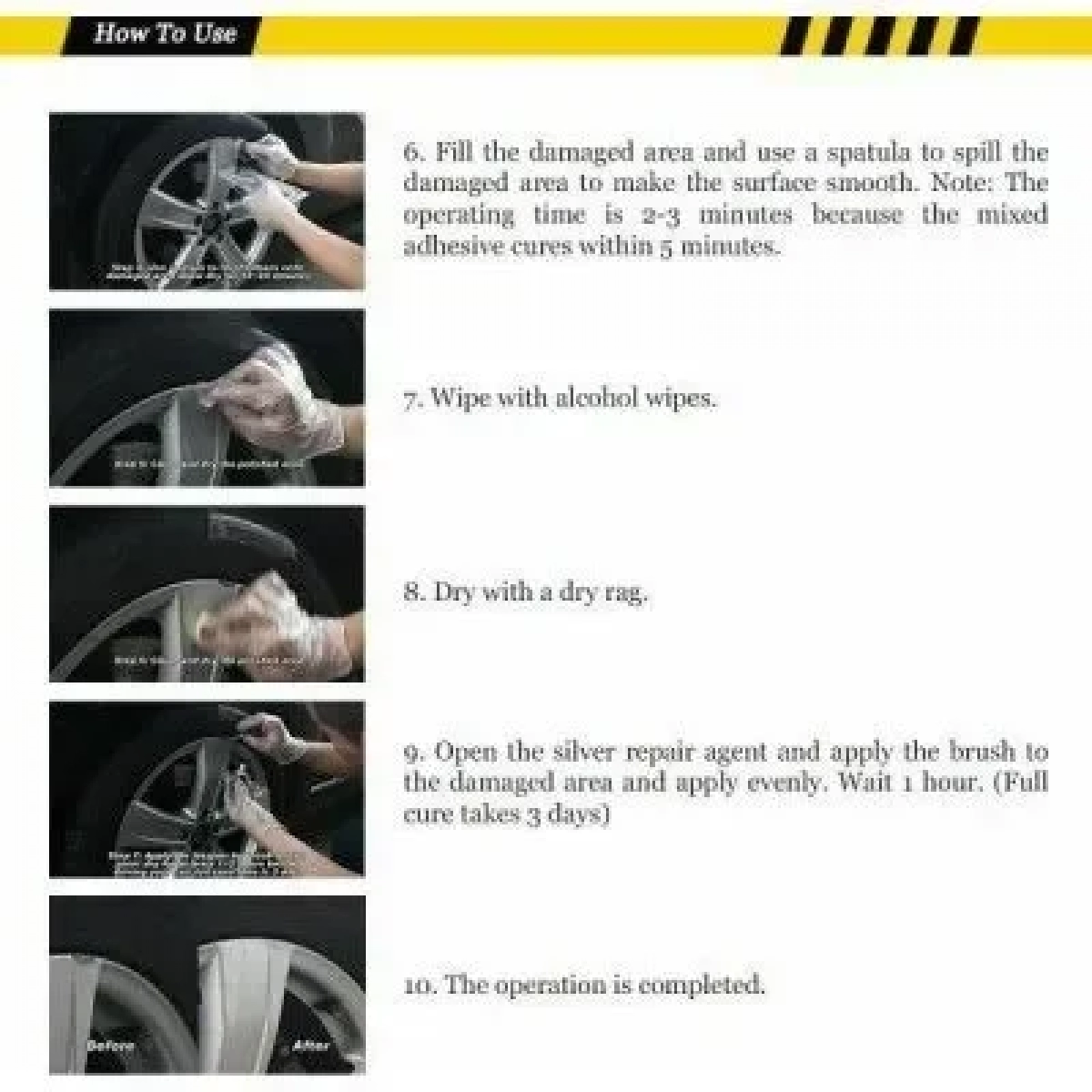 Κιτ Επισκευής Ζάντας Αλουμινίου Ασημί - DIY Alloy Wheel Repair Kit
