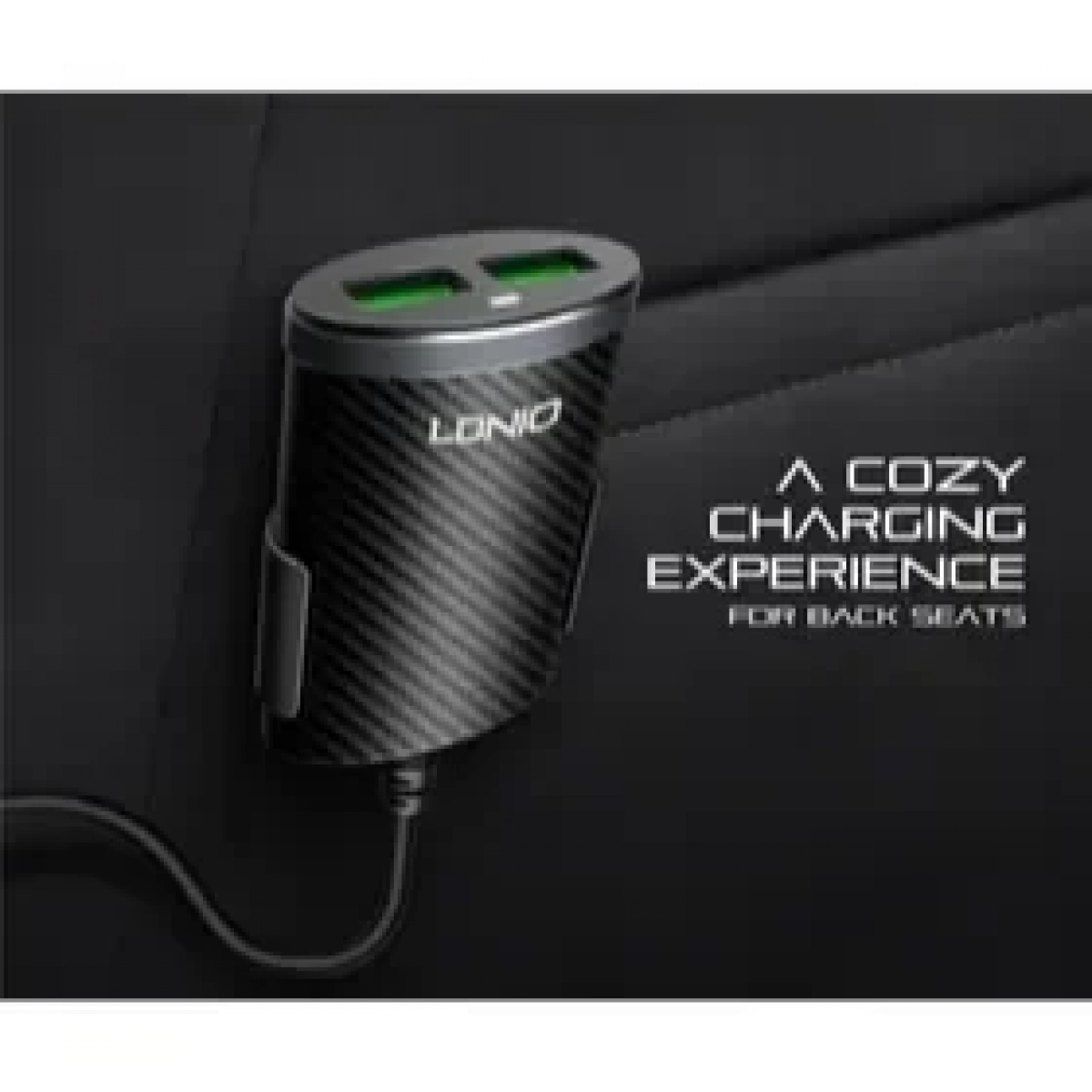 Φορτιστής Αυτοκινήτου LDNIO C502 με 4 Θύρες USB & Καλώδιο Επέκτασης