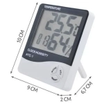 Ρολόι Ξυπνητήρι Θερμόμετρο και Μετρητής Υγρασίας 3 σε 1 με μεγάλη οθόνη και λειτουργία μνήμης, HTC-1