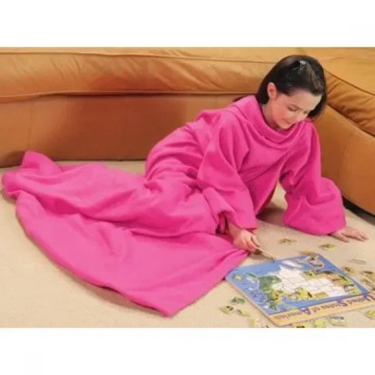 Κουβέρτα Με Μανίκια Fleece Snuggle Super Soft, σε ροζ χρώμα