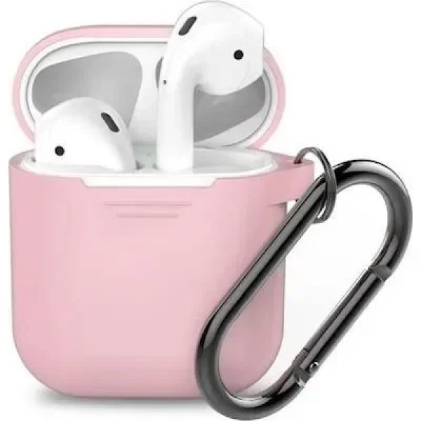 Θήκη σιλικόνης για Airpods, σε ροζ χρώμα