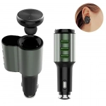 Φορτιστής αναπτήρα με ασύρματο ακουστικό bluetooth Ldnio CM21, σε γκρι χρώμα