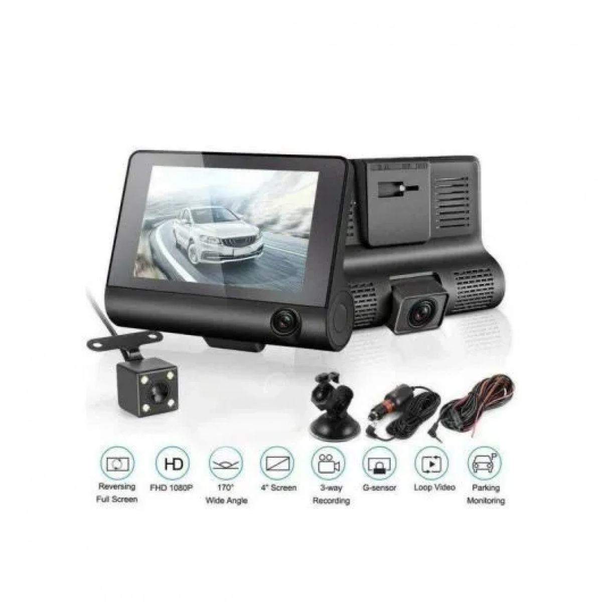 DVR Καταγραφικό αυτοκινήτου WDR Car Dual Lens Camera full HD 1080P