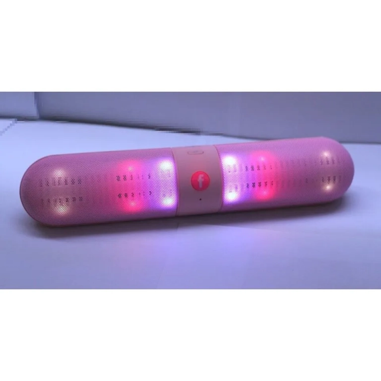 Mini Φορητό Bluetooth Ηχείο USB/SD/AUX FM Radio Multimedia Player BT908 LED, σε ροζ χρώμα