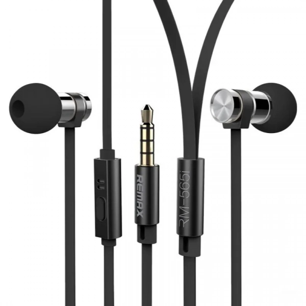 Ακουστικά Remax Earphone RM-565i, σε μαύρο χρώμα