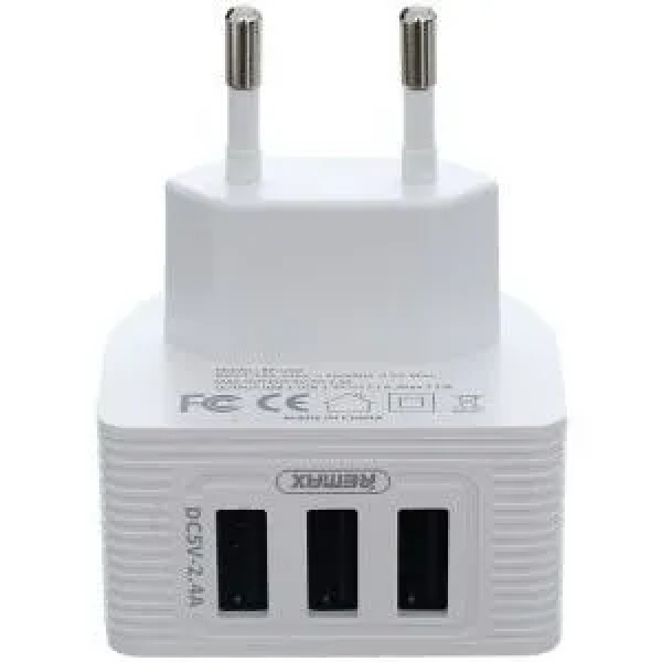 Remax (RP-U32) Φορτιστής Kooker Series Με 3 Θύρες USB 2.4A, σε λευκό χρώμα