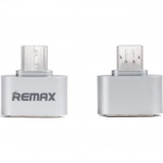 REMAX RA-OTG Αντάπτορας Micro USB Aρσενικό Σε USB Θηλυκό Host OTG, σε ασημί χρώμα