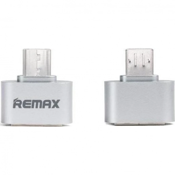 REMAX RA-OTG Αντάπτορας Micro USB Aρσενικό Σε USB Θηλυκό Host OTG, σε ασημί χρώμα