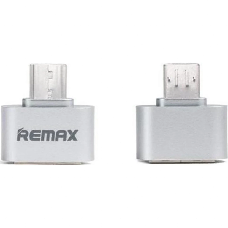 REMAX RA-OTG Αντάπτορας Micro USB Aρσενικό Σε USB Θηλυκό Host OTG, σε ασημί χρώμα