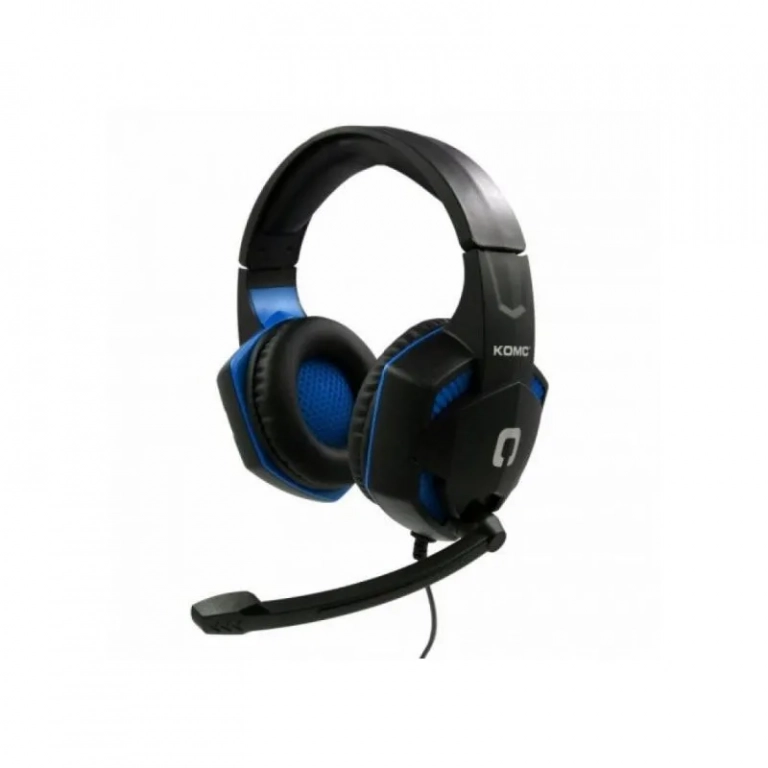Ακουστικά Stereo KOMC G302 με Μικρόφωνο και Διπλό Κονέκτορα 3.5 mm, σε μπλε χρώμα
