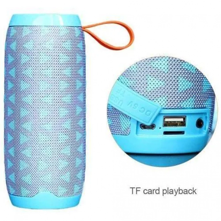 Φορητό Ηχείο Bluetooth T&G TG-106, σε γαλάζιο χρώμα με σχέδιο