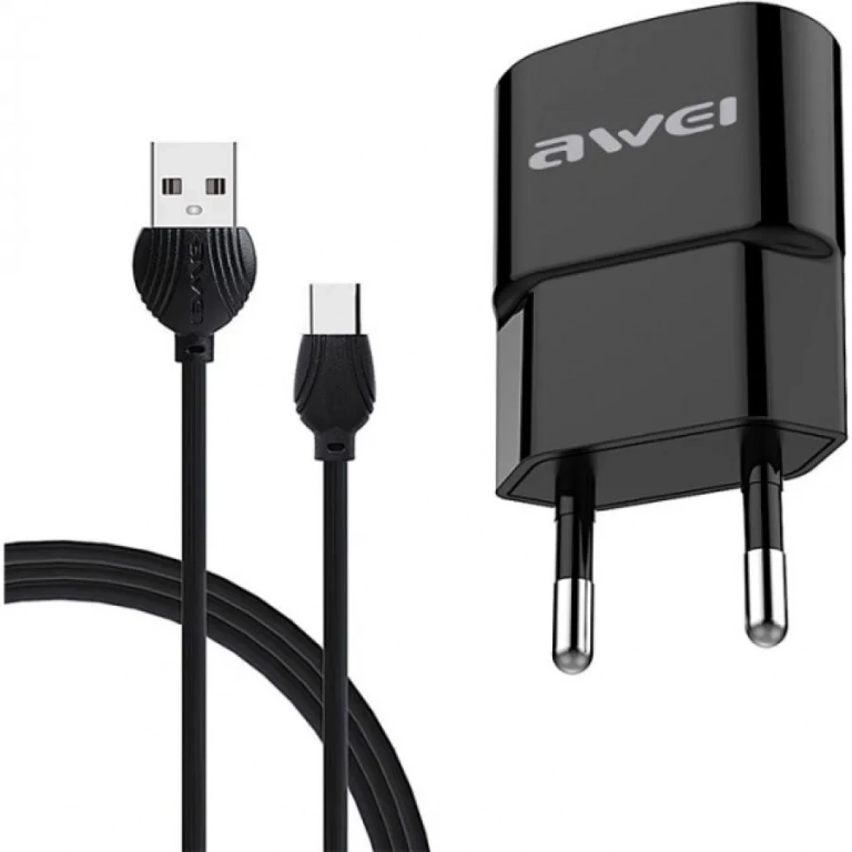 Σετ Φορτιστής - Καλώδιο Φόρτισης AWEI C-13M Micro USB 2.1A 1.2m Micro USB, σε μαύρο χρώμα