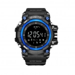Αδιάβροχο Sport Smartwatch LCD EX16 Ρολόι Bluetooth με Βηματομετρητή & Θερμιδομετρητή, σε μπλε χρώμα