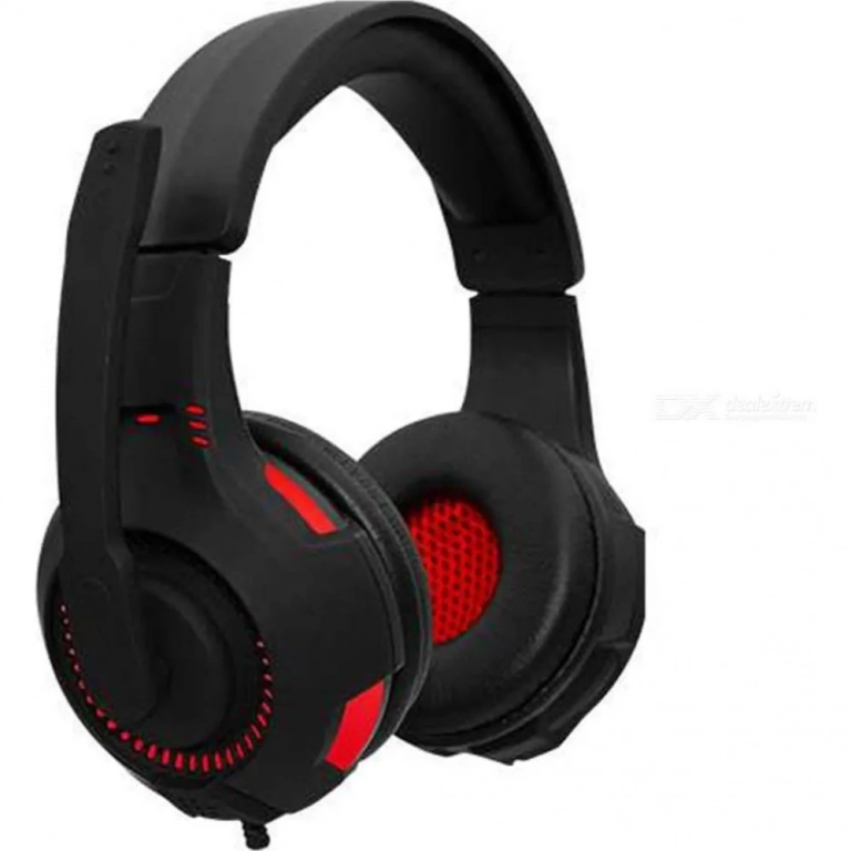 Ακουστικά Stereo KOMC USB Headphones G301, σε κόκκινο χρώμα