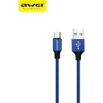 Awei Καλώδιο Ταχείας Φόρτισης Και Δεδομένων USB Σε Micro USB 1m CL-50, σε μπλε χρώμα