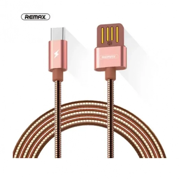 Kαλώδιο Ταχυφόρτισης/Σύνδεσης Remax RC-080a 2.1A USB to Type C (1m), σε ροζ χρώμα