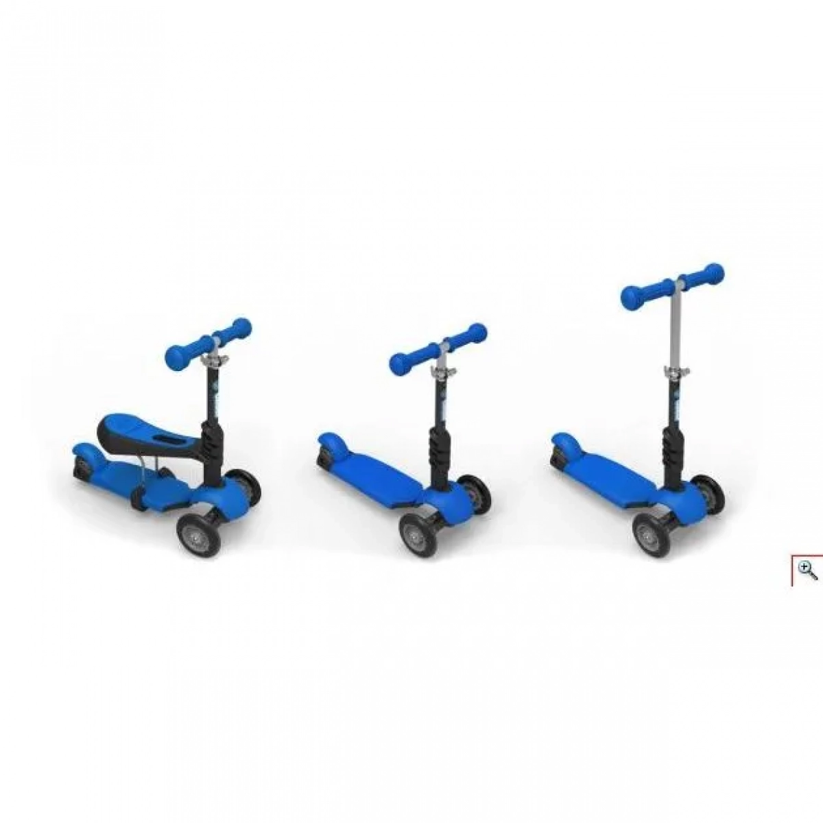 Παιδικό Πατίνι 3 Θέσεων με 3 Τροχούς LED Glider Scooter Μπλε