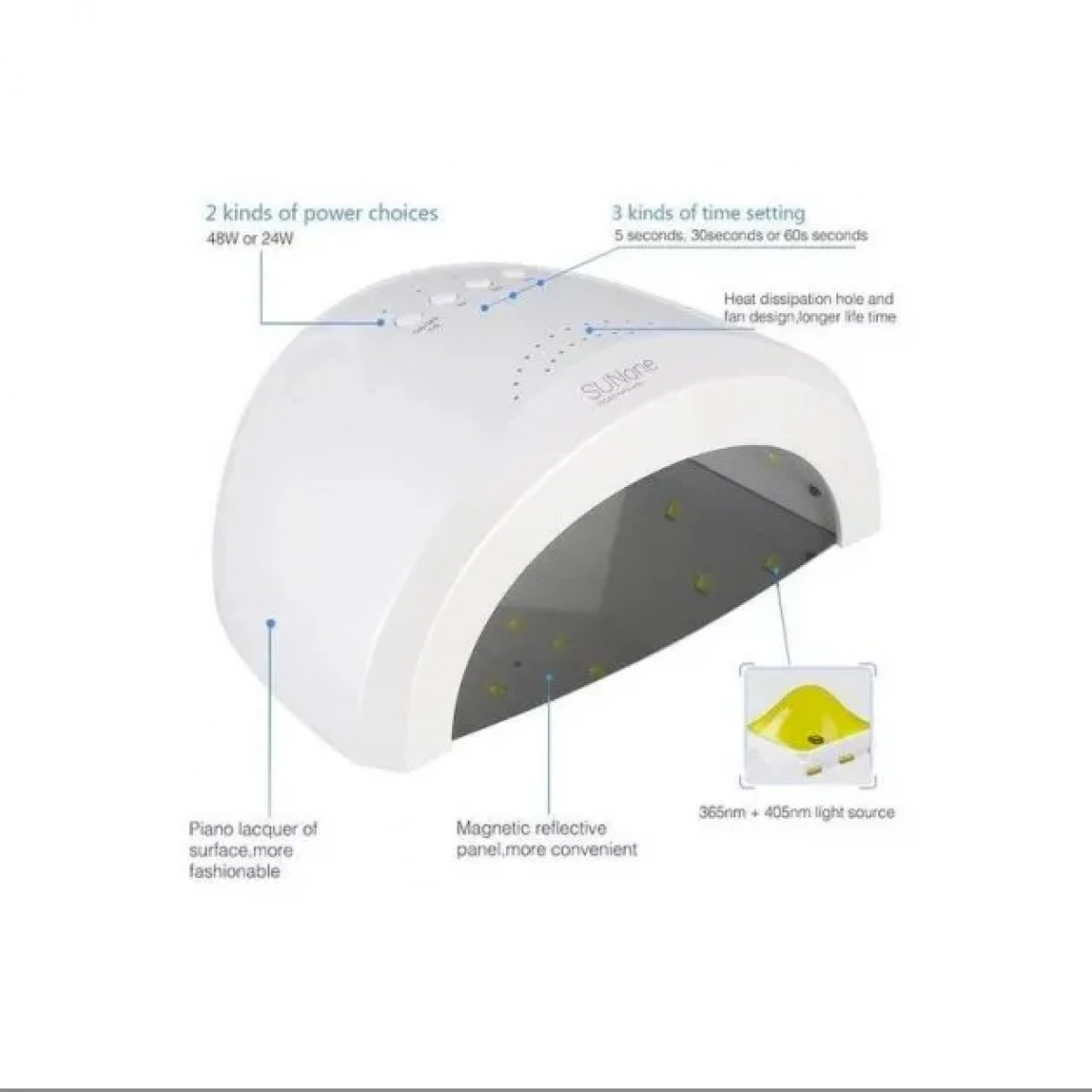 Επαγγελματικό Φουρνάκι Νυχιών UV LED SUN ONE – 48Watt, σε ροζ χρώμα