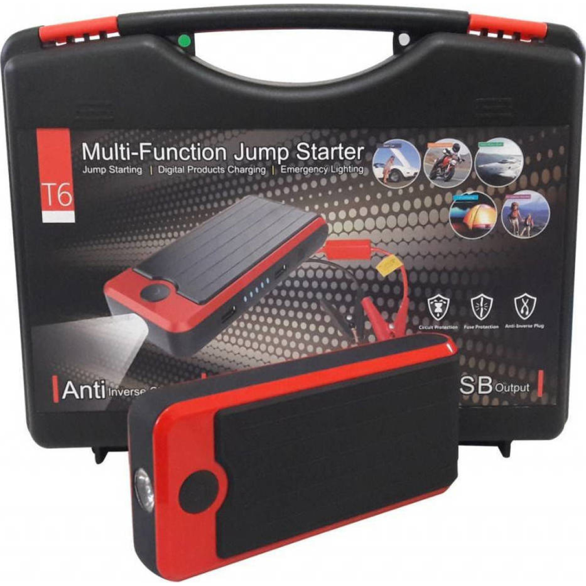 PINGAN T6 Jump Starter 12V 12000mAh – Εκκινητής Μπαταρίας & Power Bank με Φακό LED