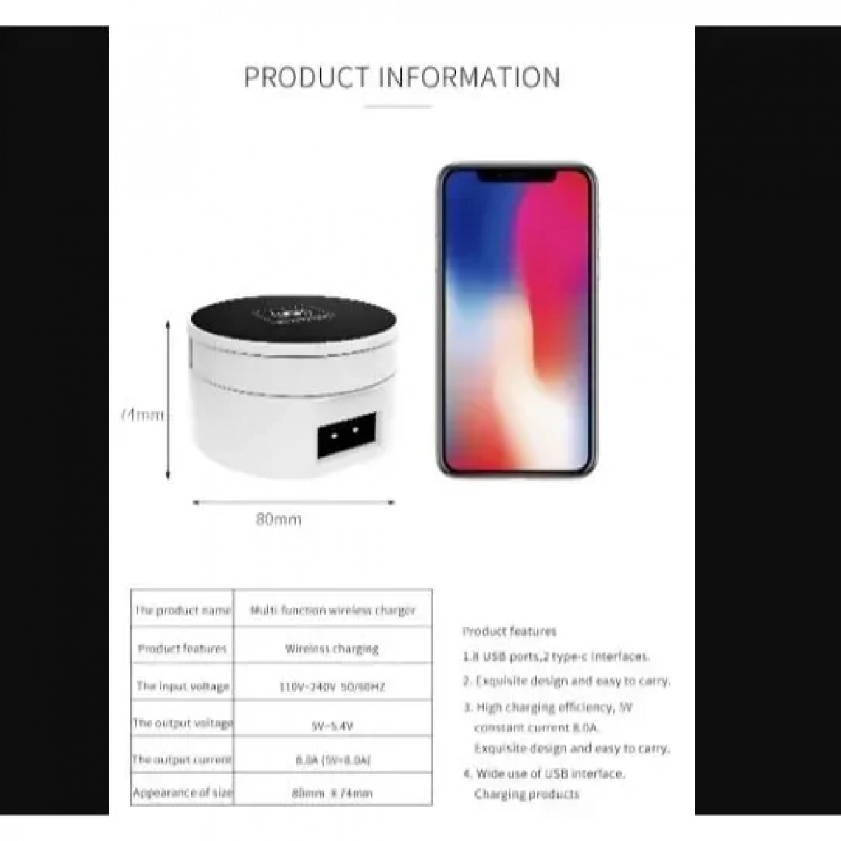 Ασύρματη βάση φόρτισης κινητών με 8 θύρες USB – Wireless Charging