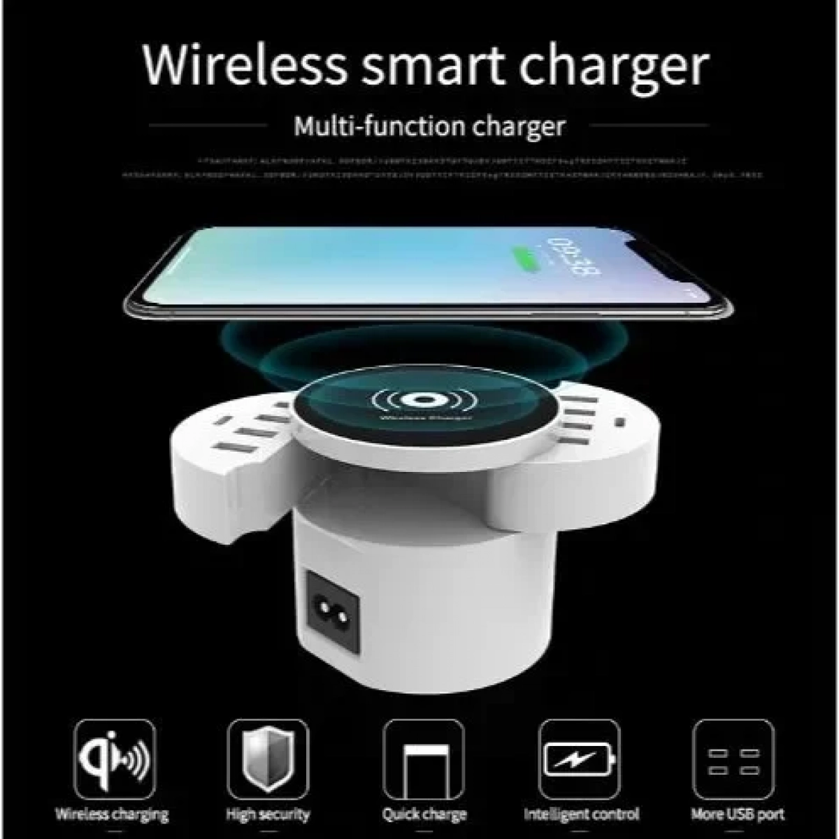 Ασύρματη βάση φόρτισης κινητών με 8 θύρες USB – Wireless Charging