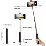 Ασύρματο τρίποδο selfie stick με φλάς φωτισμό Bluetooth – Wireless Remote Control BST01 - Image 2